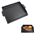 Universal Flat Top Griddle, Cast Iron BBQ Griddle for Electric/Gas/Charcoal Grill/Stove, 18.6 x14" Griddle Inserts for Weber Charbroil Camp Chef,Nonstick Coating Cooking Skillet Pan for Outdoor