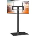 Universal Floor TV Stand with Mount 80 Degree Swivel Height Adjustable and Space Saving Design for Most 27 to 65 inch LCD, LED OLED TVs, Perfect for Corner & Bedroom HT1002B