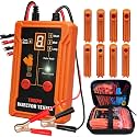 Universal Fuel Injector Tester and Cleaner Tool Kit, DIY Cleaning Tool Kit, 8 Pulse Modes, 4 Wire Dual Channel for 2 Fuel Injectors, 8 Size Cleaning Adapters, 12V/5V Drive