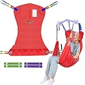EZ Assistive Universal Full Body Patient Lift Sling,Medical Sling for Bed Positioning and Bathing Assist Aids,Transfer Sling for Elderly,Disabled,Bedridden (Red, Small)