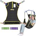 EZ Assistive Universal Full Body Patient Lift Sling,Medical Sling for Bed Positioning and Bathing Assist Aids,Transfer Sling for Elderly,Disabled,Bedridden (Black, Medium)