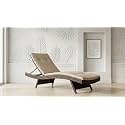 Universal Furniture Outdoor Wicker Chaise Lounge, PE Rattan, 4-Position Adjustable Backrest, with Cushions, for Poolside, Patio, Deck -Twotone Brown Beige