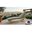 Universal Furniture Wicker Chaise Lounge Chair, PE Rattan, Adjustable Backrest, Foldable, for Poolside, Backyard, Deck and Porch- Beige Grey
