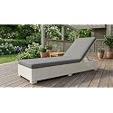 Universal Furniture Wicker Chaise Lounge Chair, PE Rattan, Adjustable Backrest, Foldable, for Poolside, Backyard, Deck and Porch-White Grey