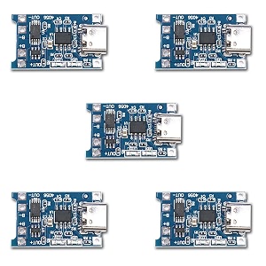 tp4056 c-type 5pcs lithium battery charging converter with overcharge discharge over-current protection charging board 5v18650