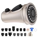 Universal Kitchen Faucet Sprayer Head 3 Modes, 15 Adapters, Brushed Nickel
