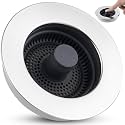 Universal Kitchen Sink Strainer Stopper Combo, 3 in 1 Pop Up, Chrome