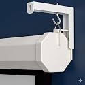 Universal L Shaped Wall Hangers for Hanging Projector Screen, L Bracket Comes with Hook and Screws, Adjustable, 11 Inch Length (Weight Capacity 20 Kg) Color-White