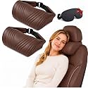 Universal Memory Foam Car Headrest Neck Pillow Ergonomic (Brown,2PCS)