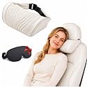 Universal Memory Foam Car Headrest Neck Pillow Ergonomic (White,1PC)