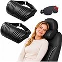 Universal Memory Foam Car Headrest Neck Pillow Ergonomic (Black,2PCS)