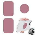 Universal Metal Phone Magnets - 2 Rectangular &amp; 2 Round with Adhesive, Car Magnets (Pink)