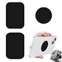 Phone Magnets - Universal Metal Plates, 2 Rectangular and 2 Round with Adhesive, Car Magnets (Black)