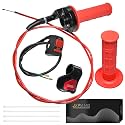 Universal Mini Bike Throttle Assembly&amp;Cable Kit | Direct Replacement for Coleman BT200X,CT200U/EX,MB200&amp;Predator 212cc/196cc Engines | Fits Most 7/8" Handlebar Mini Bikes with Cruise Control (Red)