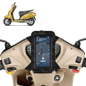 universal mobile holderstandmount pouch for scooters scooty for activa i black
