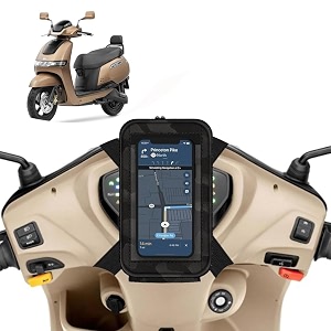 universal mobile holderstandmount pouch for scooters scooty for iqube black