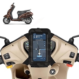 universal mobile holderstandmount pouch for scooters scooty for activa 5g black