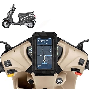 universal mobile holderstandmount pouch for scooters scooty for activa 4g black