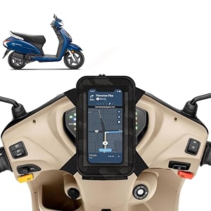 universal mobile holderstandmount pouch for scooters scooty for activa black