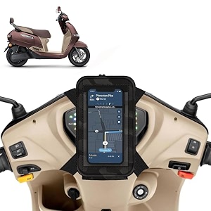 universal mobile holderstandmount pouch for scooters scooty for iqube electric black