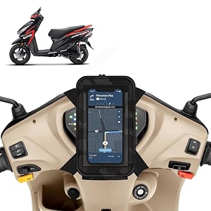 universal mobile holderstandmount pouch for scooters scooty for grazia black