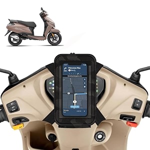 universal mobile holderstandmount pouch for scooters scooty for jupiter black