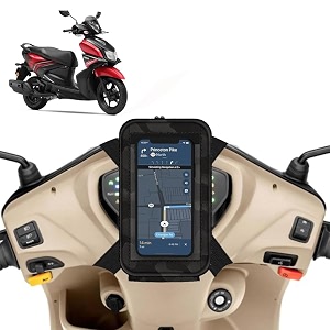 universal mobile holderstandmount pouch for scooters scooty for rayzr 125 black