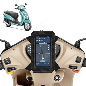 universal mobile holderstandmount pouch for scooters scooty for duet black