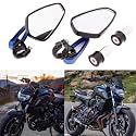 Universal Motorcycle 7/8" 22 Bar End Mirrors Rear View Mirror Compatible with Honda Grom Yamaha Kawasaki Ducati Suzuki and More (Blue)