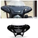 Universal motorcycle Cruiser front fairing batwing bat wing w/Tinted windshield,37" wide and 24" tall