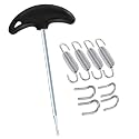 WANLIAN 9 Pcs Motorcycle Exhaust Spring Puller Tool, 68MM/2.67" Exhaust Springs with Swivel Hooks, T-Handle, U-Welded Fastener, Universal Stainless Steel Spring Replacement Kit Installer Tool (Silver)