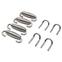 WANLIAN 8 Pcs Motorcycle Exhaust Springs 68mm/2.67", Universal Fit Exhaust Pipe Muffler Spring with Swivel Hooks, U-Shape Welded Fasteners, Stainless Steel Exhaust Springs Replacement Kit (Silver)