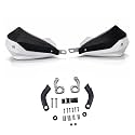 Universal Motorcycle Hand Guard Wind Protector | Durable ABS Handguards for Bikes | Handlebar Protection for Off-Road, Touring & Street Motorcycles | Black/White
