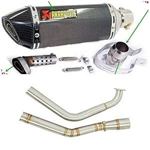 universal motorcycle muffler exhaust pipe exhaust carbon with r15 v3 bend pipe for yahama r15 v3 combo one pubg keychain free