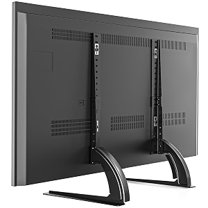 universal pedestal table top tv stand bracket riser base replacement with height adjustable for 27 to 65 inch lcd led oled qled tvs black
