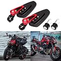 Universal Red Motorcycle Billet Aluminum 7/8" 22 Bar End Side Rear View Mirrors Compatible with Kawasaki Z900 Z1000 Honda Grom Suzuki GSXR