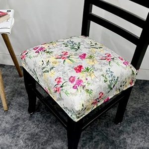 universal size dining chair seat cover set of 6 seater pcs are easily washable strechable and comfortable for dining room home decor slip cover multicolor floral