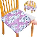 Universal Size Dining Chair Seat Cover Set of 4 Seater pcs are Easily Washable Strechable and Comfortable for Dining Room Home Decor Slip Cover (Pink Base Floral)