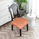 Universal Size Dining Chair Seat Cover Set of 8 Seater pcs are Easily Washable Strechable and Comfortable for Dining Room Home Decor Slip Cover (Light OrangeTexture)