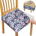 Universal Size Dining Chair Seat Cover Set of 6 Seater pcs are Easily Washable Strechable and Comfortable for Dining Room Home Decor Slip Cover (Pink Floral)