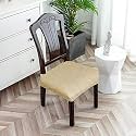 Universal Size Dining Chair Seat Cover Set of 8 Seater pcs are Easily Washable Strechable and Comfortable for Dining Room Home Decor Slip Cover (Texture Light Brown)
