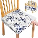 Universal Size Dining Chair Seat Cover Set of 4 Seater pcs are Easily Washable Strechable and Comfortable for Dining Room Home Decor Slip Cover (Butterfly Pattern)