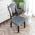 Universal Size Dining Chair Seat Cover Set of 4 Seater pcs are Easily Washable Strechable and Comfortable for Dining Room Home Decor Slip Cover (Grey Texture)