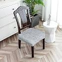 Universal Size Dining Chair Seat Cover Set of 6 Seater pcs are Easily Washable Strechable and Comfortable for Dining Room Home Decor Slip Cover (Texture Light Grey)