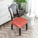 Universal Size Dining Chair Seat Cover Set of 6 Seater pcs are Easily Washable Strechable and Comfortable for Dining Room Home Decor Slip Cover (Light Red Texture)