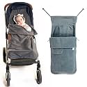 Universal Snuggle Fleece Baby Stroller Footmuff Bunting Bag, 2-in-1 Seat Liner & Pushchair Footmuff to Keep Baby Warm & Dry, Just Charcoal