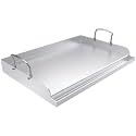 Universal Stainless Steel Cooking Griddle, Nonstick Flat Top Plate Insert for Gas Top Stove and Charcoal Grills, Tailgating, Camping and Parties, 23" x 16" Plancha Para Cocinar