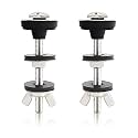 Universal Toilet Tank to Bowl Bolts Kit, Heavy Duty Toilet Bolts, Waterproof Stainless and Rubber Washers Gaskets with Extra Long Nut Screw for Fastening (Silver) (2, Short)