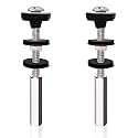 Universal Toilet Tank to Bowl Bolts Kit, Heavy Duty Toilet Bolts, Waterproof Stainless and Rubber Washers Gaskets with Extra Long Nut Screw for Fastening (Silver) (2, Long)