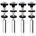 Universal Toilet Tank to Bowl Bolts Kit, Heavy Duty Toilet Bolts, Waterproof Stainless and Rubber Washers Gaskets with Extra Long Nut Screw for Fastening (Silver) (4, Long)